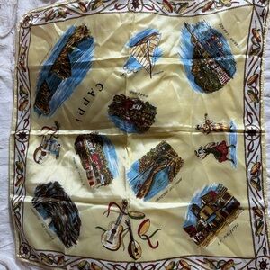 Vintage Capri Themed Silk Scarf